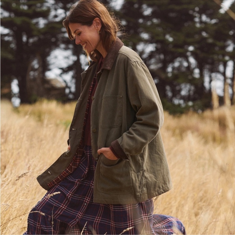Marine Layer Khaki and Dark Brown Utility Jacket - worn ONCE - Picture 2 of 13